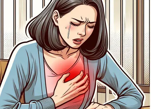 women feeling breast pain